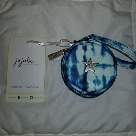 JuJuBe Simply Shibori Paci Pod Zip Around Case JJB Ju-Ju-Be Denim Blue Japanese - Picture 5 of 7